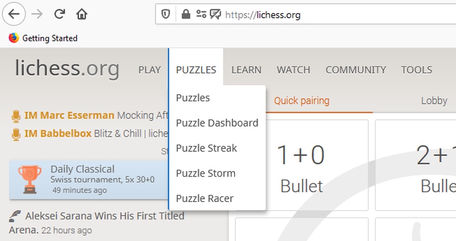 Lichess Puzzle Racer •